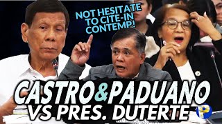 MAINIT si Paduano kay Duterte Castro binanatan ng patongpatong na kaso ang dating Pangulo [upl. by Stanwinn]