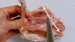 Easy way to debone and fillet a chicken thigh  a quothowtoquot tutorial [upl. by Binnings818]