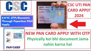 CSC UTI PAN CARD APPLY ONLINE 2024  CSC PAN CARD APPLY WITH OTP csc cscvle cscutipancard cscin [upl. by Ody]