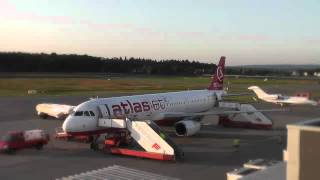 Atlasjet A321 TCETJ at Friedrichshafen Airport HD [upl. by Itsa]