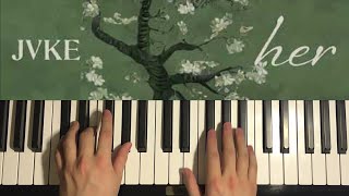 How To Play  JVKE  her Piano Tutorial Lesson [upl. by Hahsi]