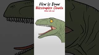 How to Draw Velociraptor Charlie Head dinosaur from Jurassic World easy short howtodraw dinosaur [upl. by Placia]