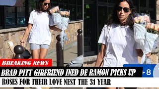 Brad Pitt Girfriend Ined De Ramon Picks Up Roses For Their Love Nest The 31 Year [upl. by Ebony]