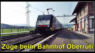 Zugsichtungen beim kleinen schönen Bahnhof Oberrüti  Kanton Aargau  Schweiz 2023 [upl. by Ronyar]