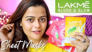 LAKME BLUSH amp GLOW SHEET MASKS  DEMO REVIEW amp HACKS [upl. by Raffarty923]