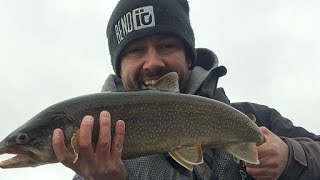 Jigging for Spring Lake Trout Live Bend It Fishing [upl. by Ecitsuj]