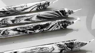 DIY Marmorierte Kerzen  Marbled Candles [upl. by Durrell]