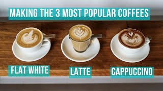 How to Make the 3 Most Popular Milk Coffees barista coffee [upl. by Natasha]