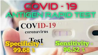 COVID19 Antigen Rapid Test Sensitivity – 9652 Specificity –9968 3 Step Method Result 15 min [upl. by Fredelia268]