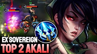 WILD RIFT AKALI  TOP 2 AKALI GAMEPLAY  EX SOVEREIGN RANKED [upl. by Knobloch]