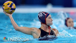 US womens water polo led by defense for narrow win over Hungary  Paris Olympics  NBC Sports [upl. by Lennor]