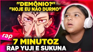 MINHA IRMÃ DE 8 ANOS REAGE AO Rap do Itadori Yuji e Sukuna Jujutsu Kaisen  7 Minutoz [upl. by Alaaj462]