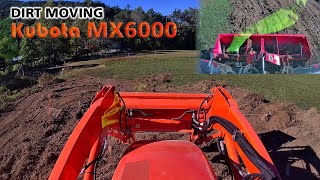 Kubota MX6000 tractor moving dirt [upl. by Edin]