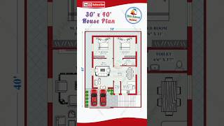 30x40 2bhk House Plan with car parking 30 by 40 House Plan houseplan ytshorts homedesign shorts [upl. by Deevan850]