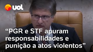 Atentado com bombas Gonet diz que PGR e STF trabalham juntos para apurar e punir atos violentos [upl. by Vins635]