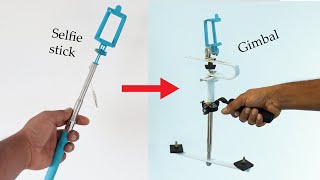 How to make Gimbal from a selfie stick DIY camera stabilizer  Science farm [upl. by Aitnohs592]