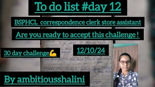 30 day challenge💪 for BSPHCL correspondence clerk store assistant day12✌🤞bsphcl studyvlog [upl. by Jola625]