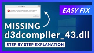 d3dcompiler43dll Missing Error  How to Fix  2 Fixes  2021 [upl. by Alleroif]