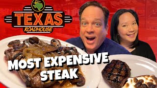 We Ate the Most EXPENSIVE Steak at Texas Roadhouse 🥩 [upl. by Adnileb]