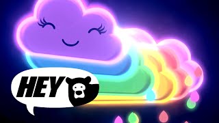 Hey Bear Sensory  Rainbow Dance Party  Fun Video with colourful animation and music [upl. by Nelag12]