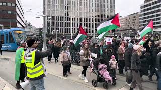 Palestine demonstration Stockholm 24 February 2024 [upl. by Ayatahs131]