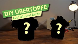 Übertöpfe aus Holz und Beton selber bauen  DIY [upl. by Swiercz]