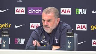 quotFOOTBALL IS ESCAPISMquot EMBARGOED PRESS CONFERENCE Ange Postecoglou Tottenham v Fulham [upl. by Ahsim128]