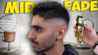 Perfect Mid Fade amp Comb Over Hairstyle  Step By Step Mid Fade Tutorial [upl. by Sams753]