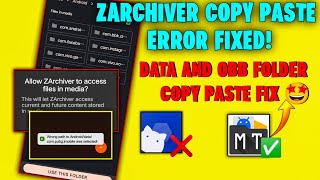 Zarchiver Cant Use This Folder  Zarchiver Copy paste Problem  Zarchiver Android Access is denied [upl. by Ynitsed]