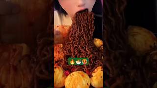 ASMR MUKBANG SPICY FIRE NOODLES CHALLENGS  Black Bean Noodles amp Eggs Eatingshortsmukbangasmr [upl. by Ydnim]