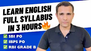 MEGA English Class for SBI PO IBPS PO RBI Grade B  Learn full syllabus in 3 hours [upl. by Vaclav]