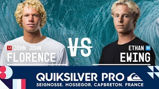 John John Florence vs Ethan Ewing  Round Three Heat 7  Quiksilver Pro France 2017 [upl. by Esinrahc]