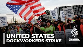 Thousands of dockworkers shut down US east coast ports in major strike [upl. by Cerelly]