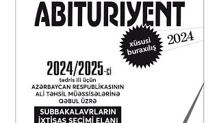 Subbakalavrların İXTİSAS UYĞUNLUĞU CƏDVƏLİ 20242025 [upl. by Reerg]