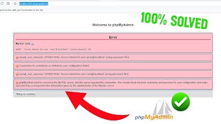 How to fix an error of PhpMyAdmin access denied in xampp mySql  हिंदी [upl. by Lennard244]