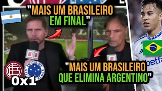 TRISTEZA IMPRENSA ARGENTINA CRUZEIRO NA FINAL DA SULAMERICANA ELIMINANDO O LANÚS [upl. by Anyek]