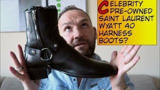 SAINT LAURENT  Wyatt 40 Harness Boots Celebrity preowned [upl. by Htebyram15]