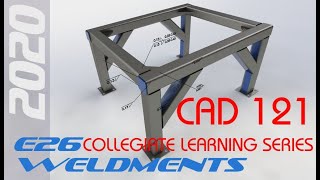 E26 SolidWorks 2020  Weldments [upl. by Alpers]