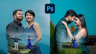 Pre wedding Photo Dual Exposure Editing in photoshop 2022 [upl. by Seugram190]