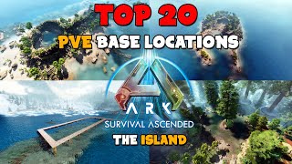 ARK Survival Ascended TOP 20 PVE Base Locations  The Island [upl. by Herzel]