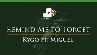 Kygo  Remind Me to Forget ft Miguel  LOWER Key Piano Karaoke  Sing Along [upl. by Sivartal]