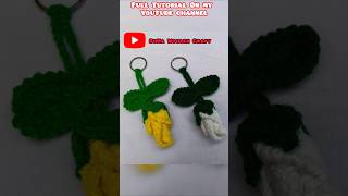 Beautiful 😍 Crochet Rose keychain crochet crochettutorial knitting shorts ctochetrose [upl. by Hedaza]