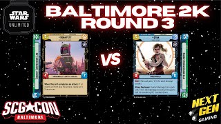 Star Wars Unlimited 2K Round 3  Boba Green vs Qira Green  SCG CON Baltimore [upl. by Attevaj]