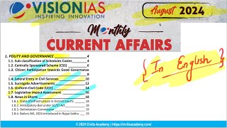 Vision IAS monthly magazine August 2024  UPSC current affairs in English [upl. by Tawney265]