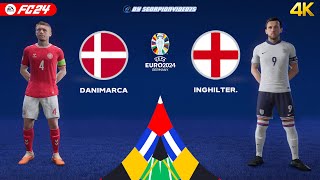 EURO 2024 • Danimarca Vs Inghilterra • Gruppo C  2° Giornata • FC 24 4K [upl. by Siuqcram335]