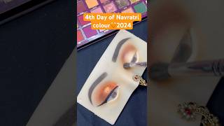 4th Day of Navratri colour🧡2024Orange colour eye makeuptrendingmakeuptrendingyoutubeshorts [upl. by Aruat]