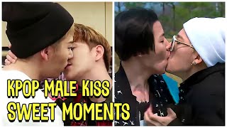 Kpop Male Kiss Sweet Moments  BTS TXT Super Junior Block B Stray Kids [upl. by Thedric]