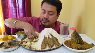 Big Bites Eating🔥 Macher Matha Lej Mosla🐟 Macher Sorse Bata🐟 Dimer Dom🥚 Begum Bhaja🍆 Mukbang😋🤤 [upl. by Grogan]