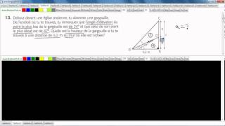 Secondaire 4 SN Québec Trigonométrie le triangle rectangle résolution de problème angle [upl. by Gnes]