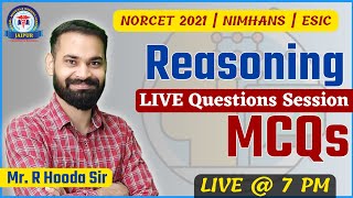 GENOMic NORCET 2021  Reasoning Live Questions Session By Mr Hooda Sir [upl. by Anoval268]